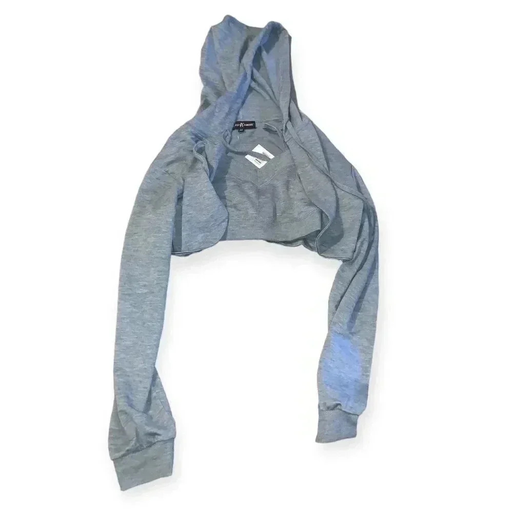 Almost Famous Women's Junior' Bralette & Bolero Hoodie, 2-Piece Set - Picture 2 of 4